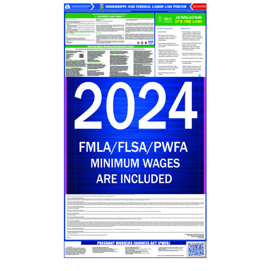 2023 Mississippi State and Federal All-In-One Labor Law Poster 2023 Mississippi State and Federal All-In-One Labor Law Poster