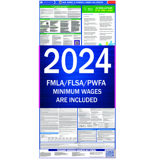 2024 New Jersey State and Federal All-In-One Labor Law Poster 2024 New Jersey State and Federal All-In-One Labor Law Poster