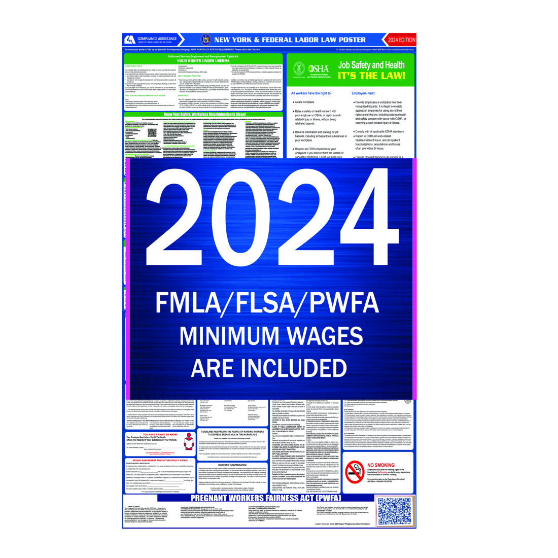 2022 New York Labor Law Poster All In One State & Federal by Compliance