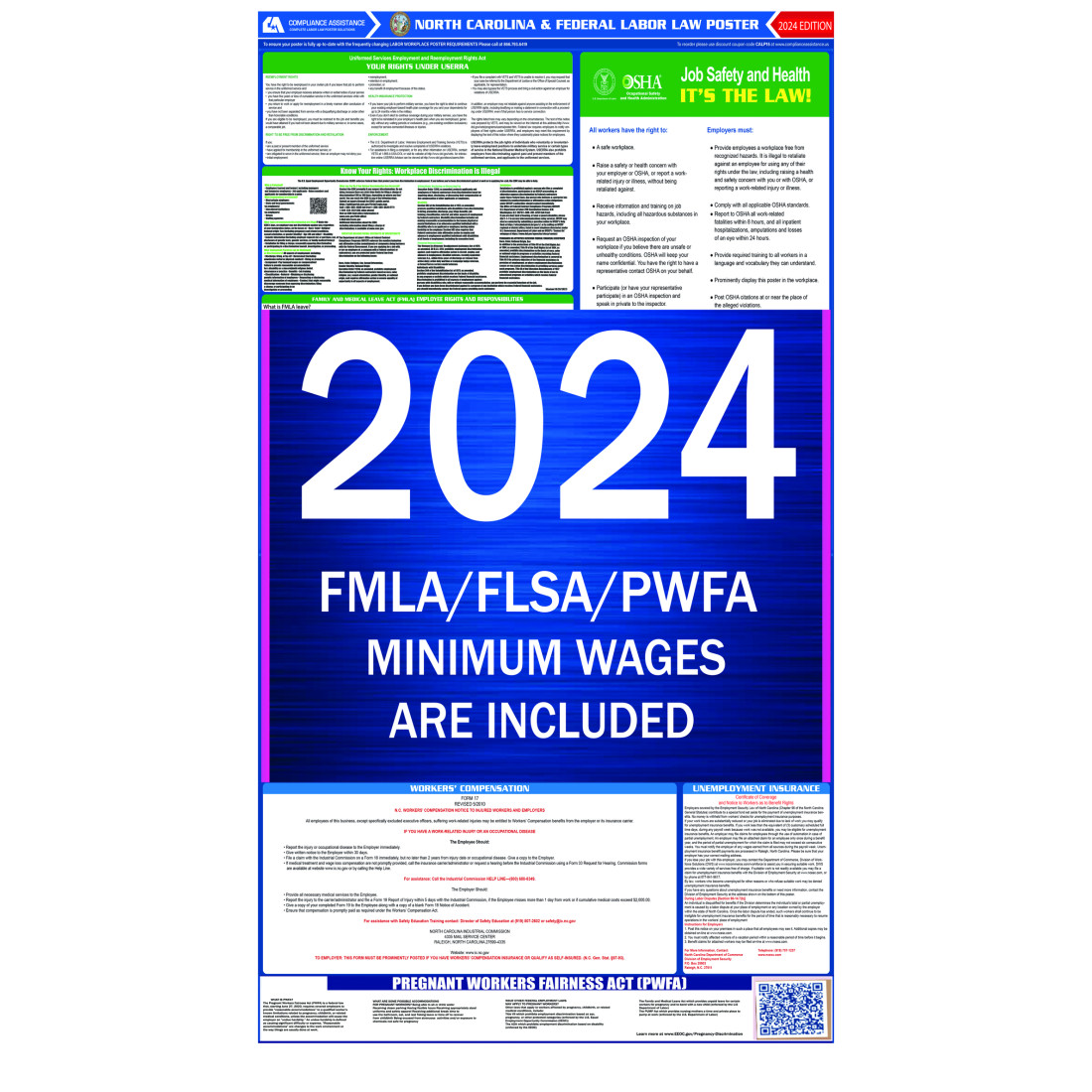 2025 North Carolina Labor Law Poster AllInOne State and Federal