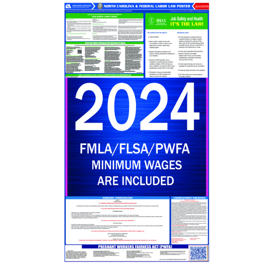 2019 North Carolina and Federal Labor Law Poster Laminated