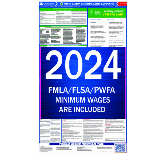 2023 North Dakota State and Federal All-In-One Labor Law Poster 2023 North Dakota State and Federal All-In-One Labor Law Poster