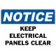 Notice Keep Electrical Panels Clear Safety Sign