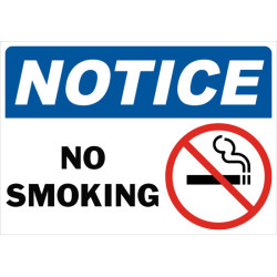 Notice No Smoking Safety Sign