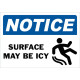 Notice Surface May Be Icy Safety Sign
