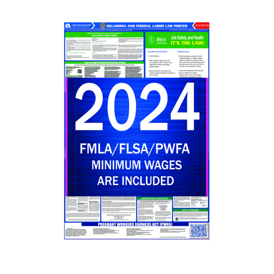 2023 Oklahoma State and Federal All-In-One Labor Law Poster 2023 Oklahoma State and Federal All-In-One Labor Law Poster