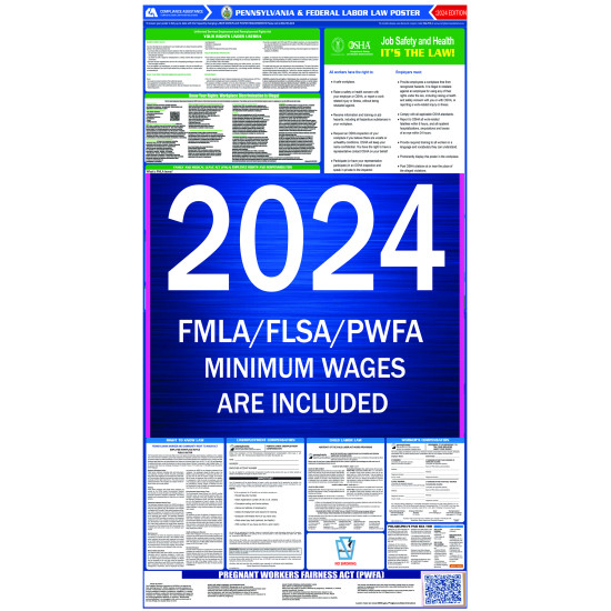 2023 Pennsylvania State and Federal All-In-One Labor Law Poster 2023 Pennsylvania State and Federal All-In-One Labor Law Poster