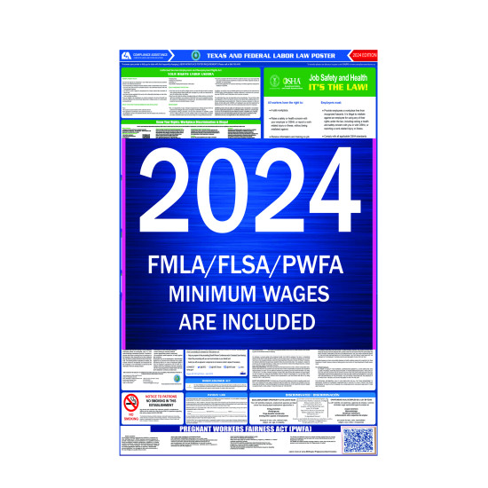 2024 Texas State and Federal All-In-One Labor Law Poster 2024 Texas State and Federal All-In-One Labor Law Poster