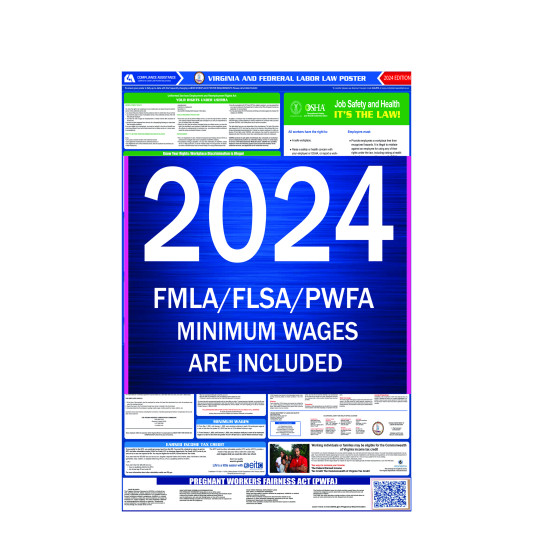 2024 Virginia State and Federal All-In-One Labor Law Poster 2024 Virginia State and Federal All-In-One Labor Law Poster