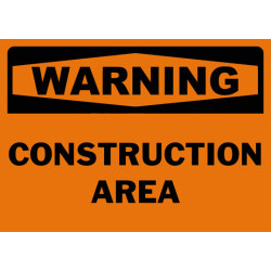 Warning Construction Area Safety Sign