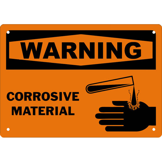 Warning Corrosive Material Safety Sign