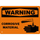 Warning Corrosive Material Safety Sign