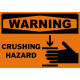 Warning Crushing Hazard Safety Sign