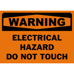Warning Electrical Hazard Do Not Touch Safety Sign