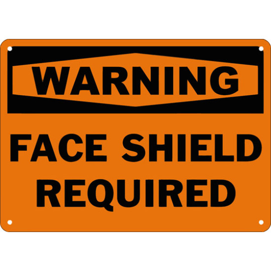 Warning Face Shield Required Safety Sign