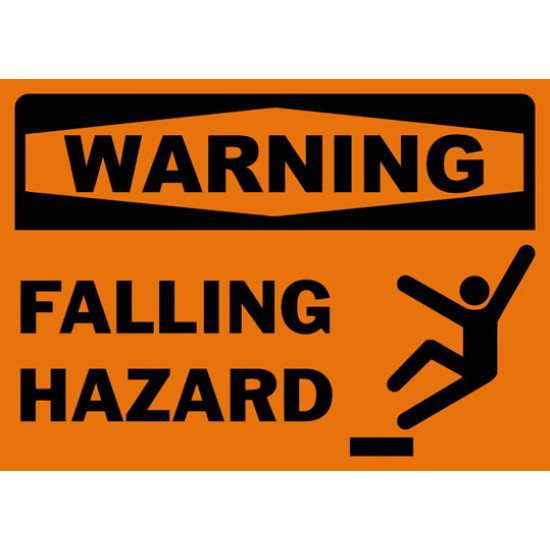 Warning Falling Hazard Safety Sign