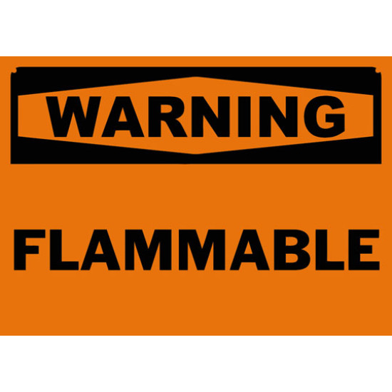 Warning Flammable Safety Sign