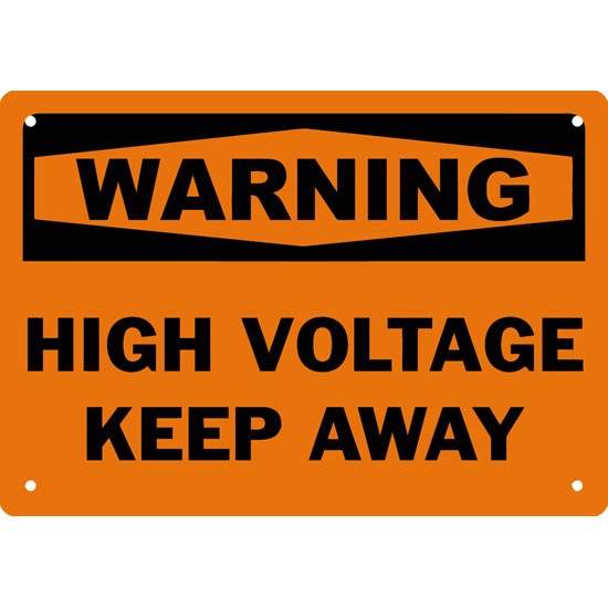 Warning High Voltage Keep Away Safety Sign