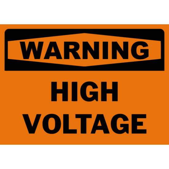 Warning High Voltage Safety Sign