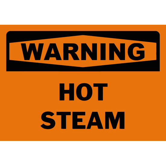 Warning Hot Steam Safety Sign