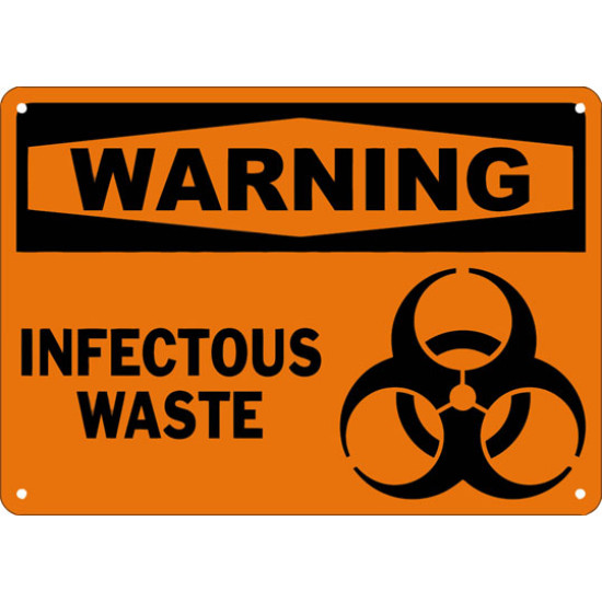 Warning Infectious Waste Safety Sign