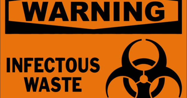 Warning Infectious Waste Safety Sign