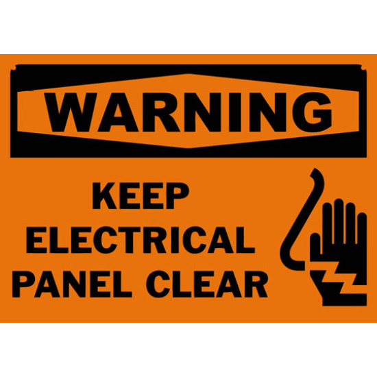 Warning Keep Electrical Panel Clear Safety Sign