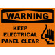 Warning Keep Electrical Panel Clear Safety Sign