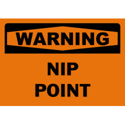 Warning Nip Point Safety Sign