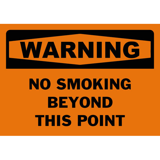 Warning No Smoking Beyond This Point Safety Sign