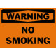 Warning No Smoking Safety Sign