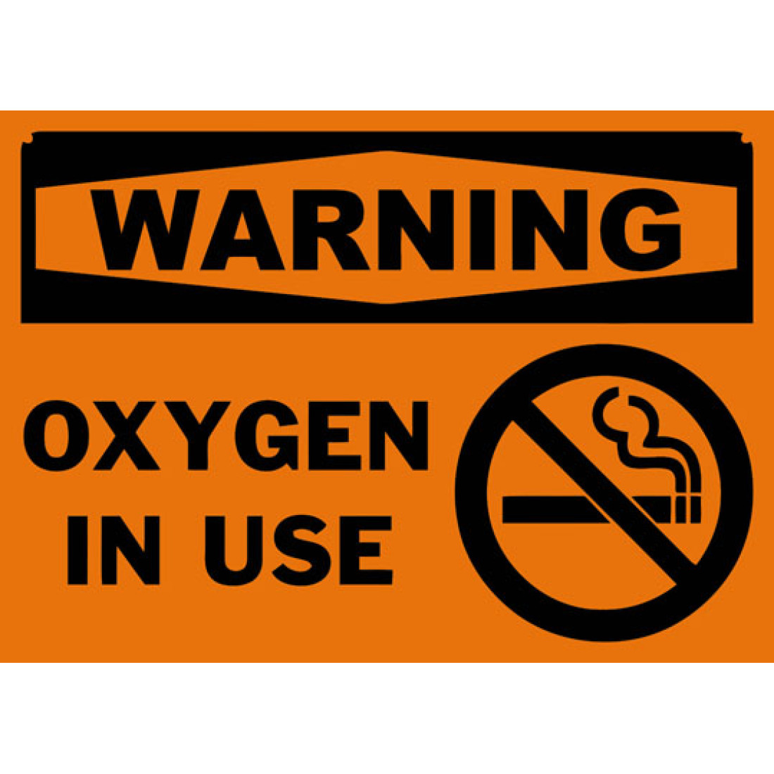 Warning Oxygen In Use Safety Sign