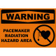 Warning Pacemaker Radiation Hazard Area Safety Sign