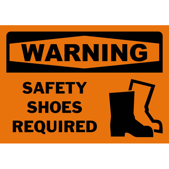 Warning Safety Shoes Required Safety Sign