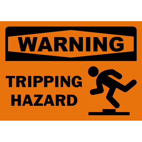 Warning Tripping Hazard Safety Sign