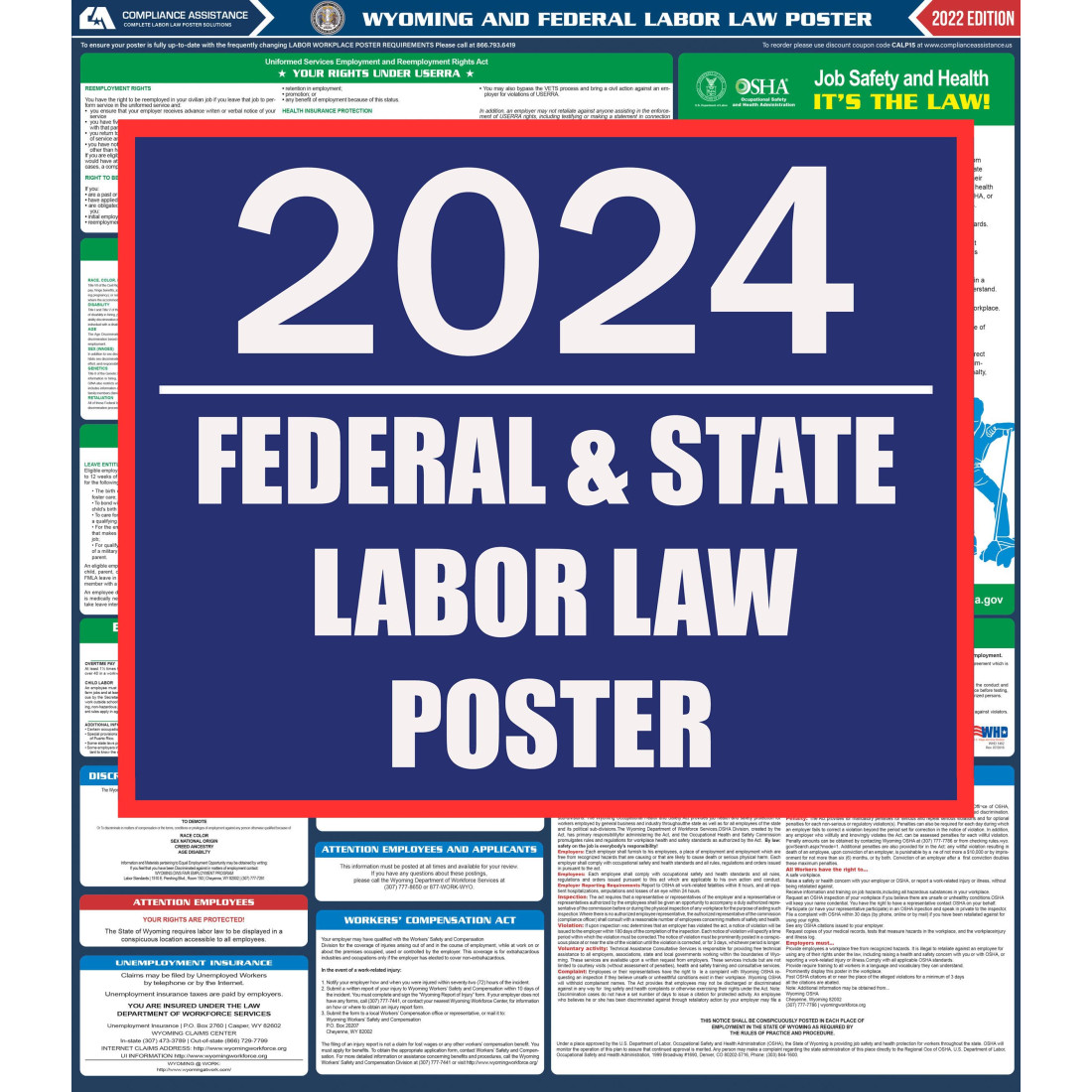 Wyoming Labor Law Poster 2023 AllInOne State/Federal