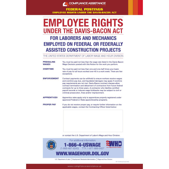 Davis-Bacon Poster - Government Construction