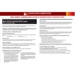 NEW JERSEY EARNED SICK LEAVE & GENDER EQUITY NOTIFICATION