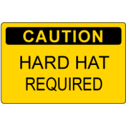 OSHA Caution Sign: Caution - Hard Hat Required