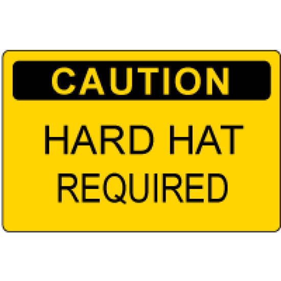 OSHA Caution Sign: Caution - Hard Hat Required