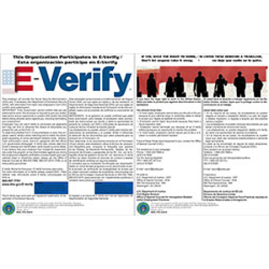 EVerify and Right to Work Laminated Combo Poster