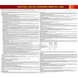 California Industry Welfare Commission (IWC) #1 Manufacturing Industry Poster California Industry Welfare Commission (IWC) #1 Manufacturing Industry Poster