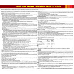 California Industry Welfare Commission (IWC) #4 Professional, Technical, Clerical, Mechanical Industries Poster