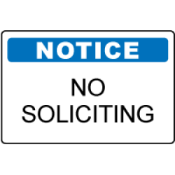 OSHA Notice Sign: No Soliciting