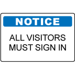 OSHA Notice Sign: All Visitors Must Sign In