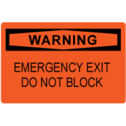 OSHA Safety Sign: Warning - Emergency Exit Do Not Block