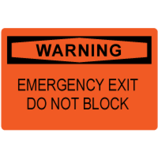 OSHA Safety Sign: Warning - Emergency Exit Do Not Block