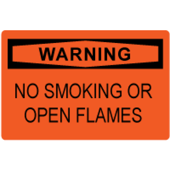 OSHA Safety Sign: Warning - No Smoking or Open Flames