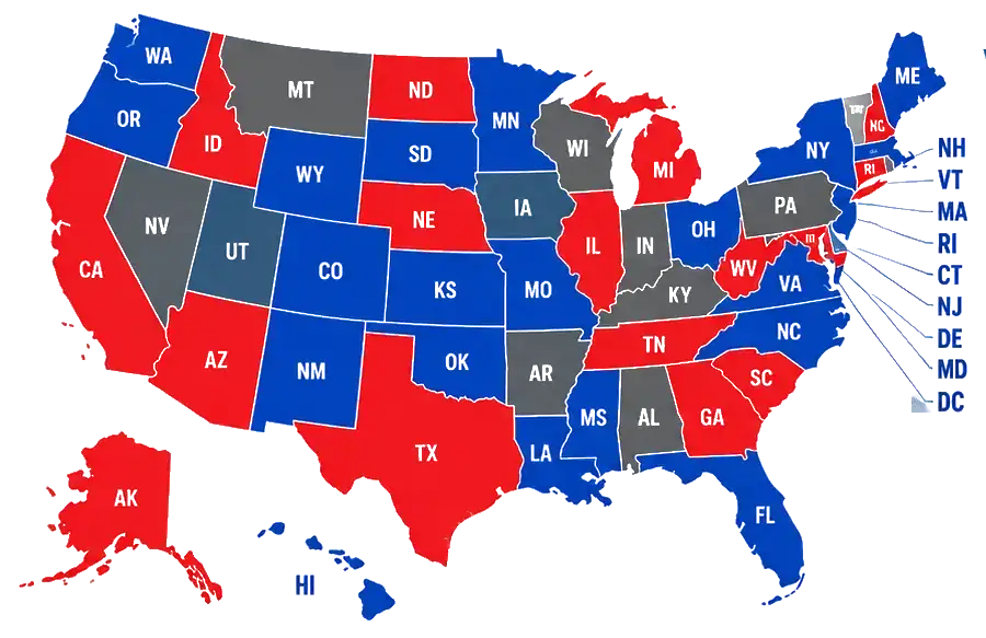 Click to choose your state Map of the United States - state and federal labor law posters for all 50 states and DC